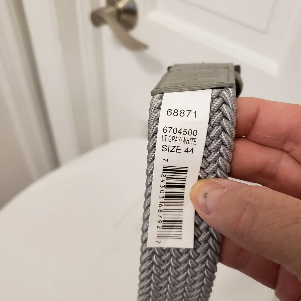 NWT Greg Norman Two Tone Braided Stretch Belt Size 44, Retail $40, Athlesiure
